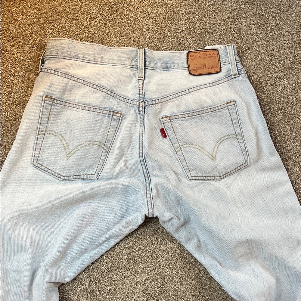 Levi’s Faded 501s sz28 (30) Chopped Frayed Cuffs Pink stains Throughout AWESOME